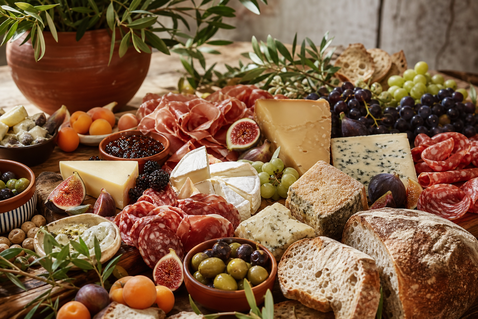 A catering spread